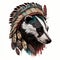 Ethnic patterned totem raccoon wild animal