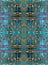 Ethnic seamless pattern. Boho turquoise and gold ornament. Repeating background.