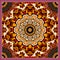 Ethnic square rug with flower mandala in warm tones. Indian, aztec, mexican motives.