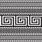 Ethnic style tribal greek borders seamless pattern. Black and white geometric striped background. greek key meanders ancient