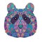 Ethnic Zentangle Ornate HandDrawn Panda Bear Head. Painted Doodle Animal