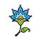 ethnically stylized blue borago flower, vector