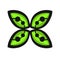 ethnically stylized green clover leaf, vector