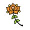 ethnically stylized orange lotus flower, vector