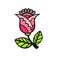 ethnically stylized pink tulip flower, vector