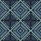 Ethnics geometric green and blue seamless in black background for fabric