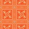 Ethnics pattern with geometric seamless flower in orange background for fabric