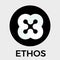 Ethos black and white vector logo. The people-powered blockchain platform and crypto currency.