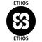 Ethos Coin cryptocurrency blockchain icon. Virtual electronic, internet money or cryptocoin symbol, logo