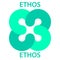 Ethos Coin cryptocurrency blockchain icon. Virtual electronic, internet money or cryptocoin symbol, logo