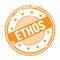 ETHOS text written on orange grungy round stamp