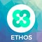 Ethos vector logo. The people-powered blockchain platform and crypto currency.
