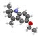 Ethoxyquin antioxidant food preservative molecule. Also used to control scald on pears. 3D rendering. Atoms are represented as.