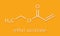 Ethyl acrylate molecule. Skeletal formula.