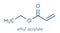 Ethyl acrylate molecule. Skeletal formula.