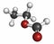 Ethyl formate (ethyl methanoate) molecule. Atoms are represented as spheres with conventional color coding: hydrogen (white),