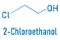 Ethylene chlorohydrin or 2-Chloroethanol molecule. Skeletal formula.