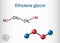 Ethylene glycol, diol molecule. It is used for manufacture of polyester fibers and for antifreeze formulations. Structural