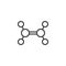 Ethylene molecule structure line icon