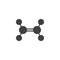 Ethylene molecule structure vector icon