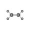 Ethylene molecule structure vector icon symbol isoalted on white background