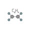 Ethylene molecule structure vector icon symbol isoalted on white background