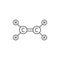 Ethylene molecule structure vector icon symbol isoalted on white background
