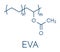 Ethylene-vinyl acetate EVA copolymer, chemical structure. Skeletal formula.