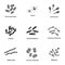 Etiological factor icons set, simple style