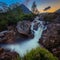 Etive Mor Waterfall during a wonderful sunset
