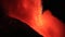 Etna close up eruption - molten lava explosion in the night with continue roar