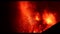 Etna eruption - Massive molten lava explosion and great final boom in the night with continue roar