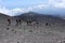 Etna - Escursionista in discesa dal cratere Bocca Nuova