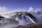 Etna Volcan-Summit crater in snowy landscape