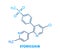 Etoricoxib concept chemical formula icon label, text font vector illustration
