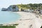 Etretat resort town on english channel beach