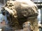Etruscan bronze helmet detail close up
