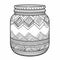 Etsy Jar Coloring Page: Aztec Art Inspired Design With Varied Textures