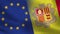 EU and Andorra Realistic Half Flags Together