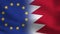 EU and Bahrain Realistic Half Flags Together - European Union Bahrein