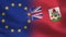 EU and Bermuda Realistic Half Flags Together