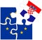 EU - Croatia : puzzle shapes with flag