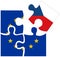 EU - Czechia : puzzle shapes with flag