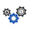 EU DSGVO blue and grey gears with lock and paragraph