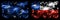 Eu, European union vs Chile, Chilean new year celebration sparkling fireworks flags concept background. Combination of two states