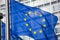 EU flag in front of Berlaymont building