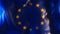 EU Flag Frontal Close up European Union View 3D Render