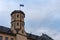 EU flag waving on the top of the Fulda castle-tower