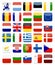 EU Flags Flat Square Icon Set