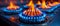 EU Gas Prices Heat Up: A Symphonic Blaze of Blue Flames. Concept Gas Prices, European Union,